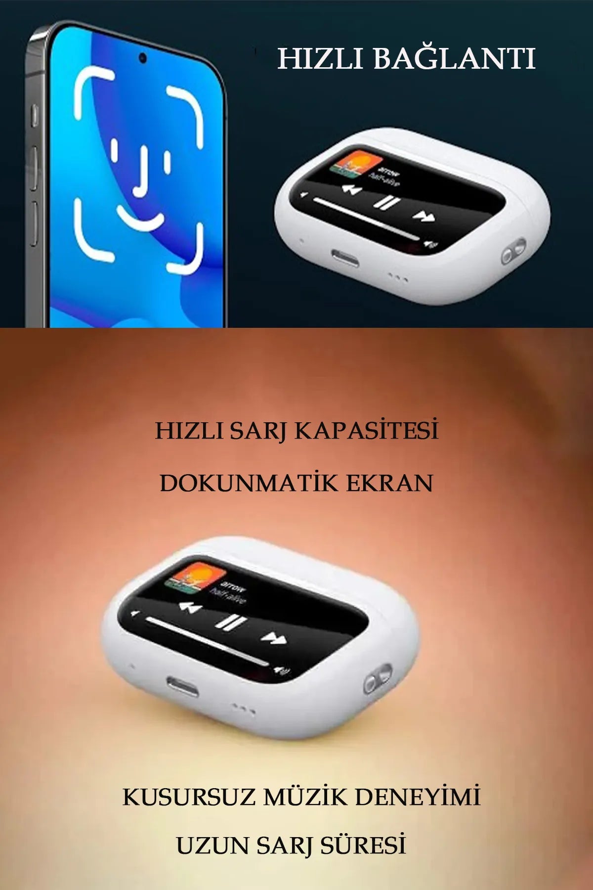 ANC DOKUNMATİK EKRANLI Bluetooth Kulaklık