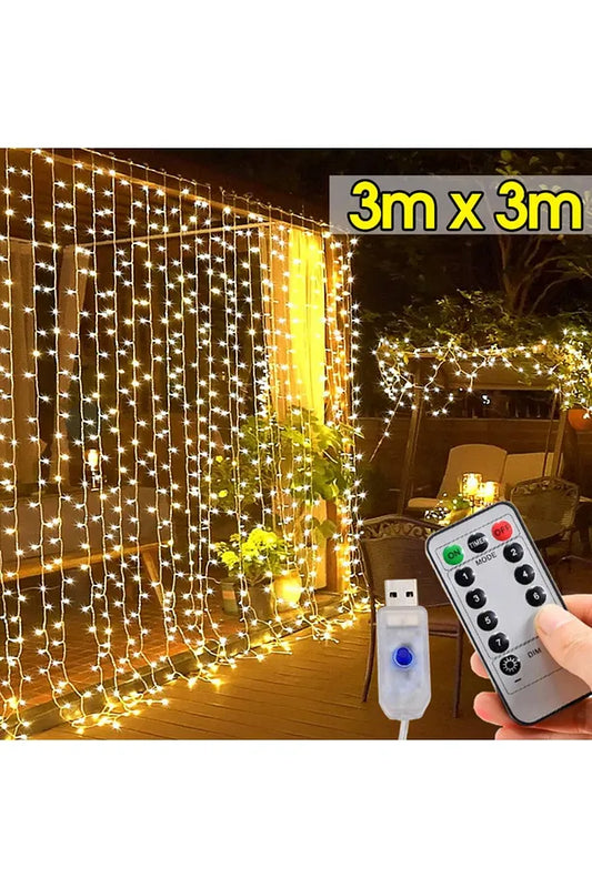 8 Fonksiyonlu Ledli Uzaktan Kumandalı Günışığı Peri Led Perde